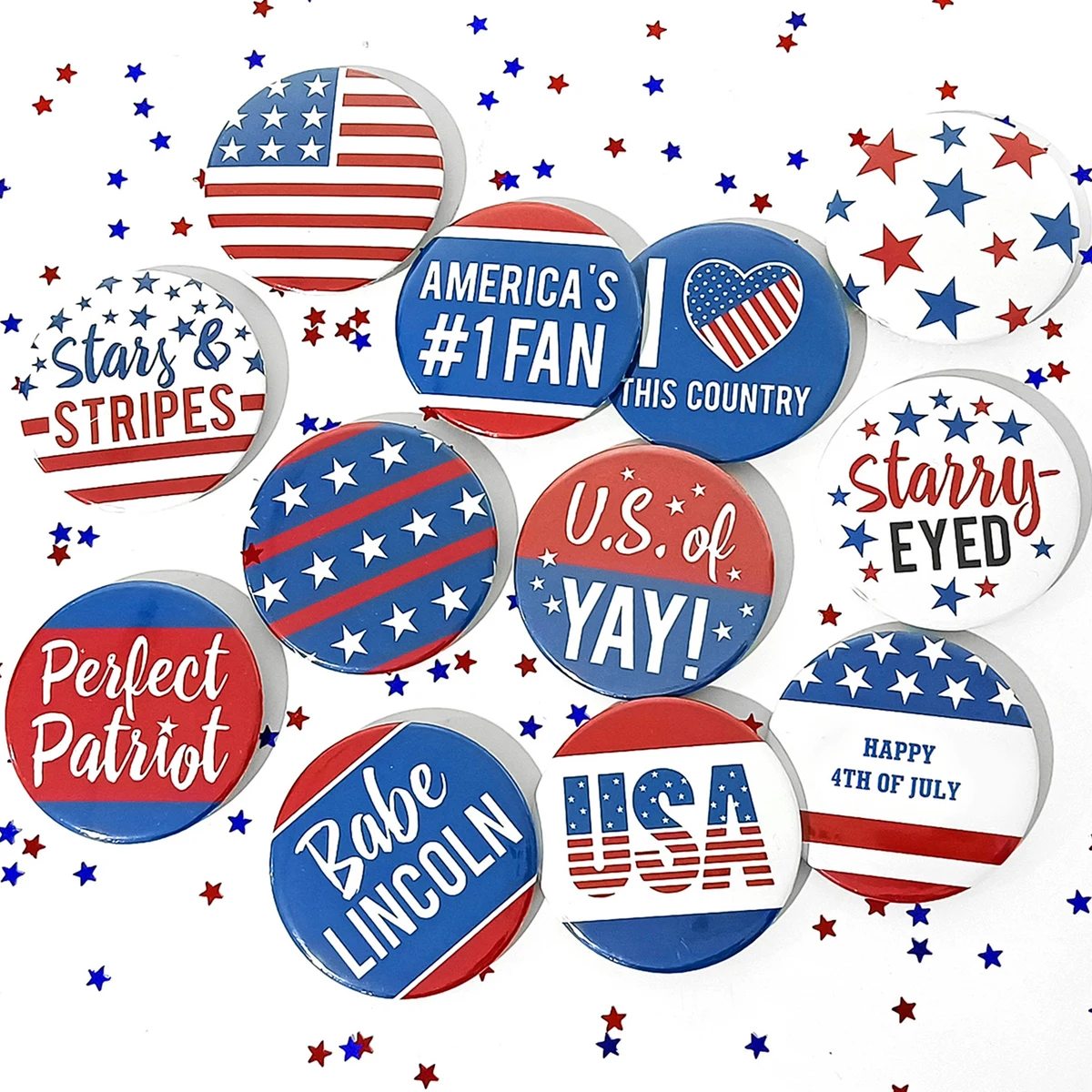 July 4th Festival Round Button Badge 1