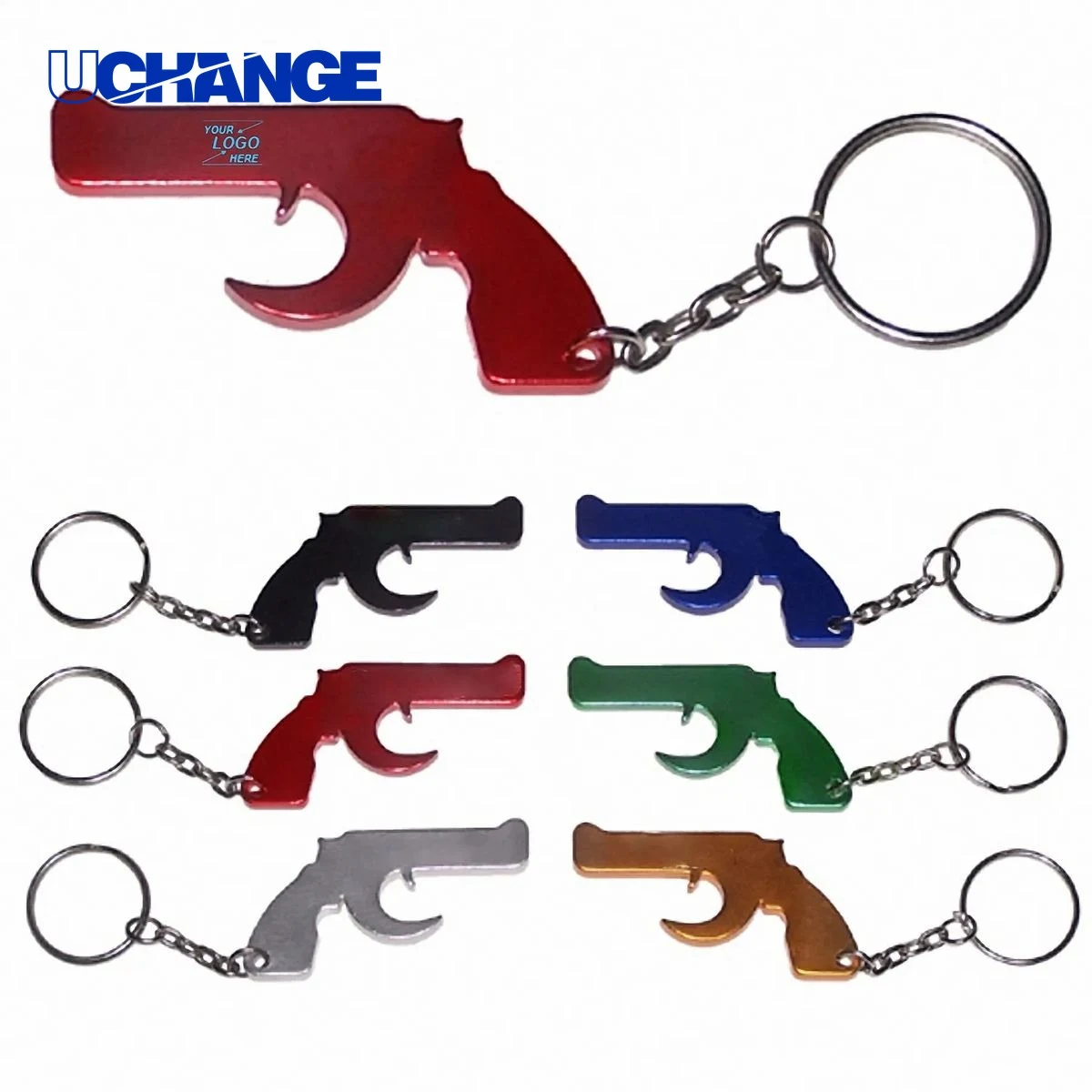 Gun Shape Bottle Opener Keychain Novelty Bar Tool for Promotions 1