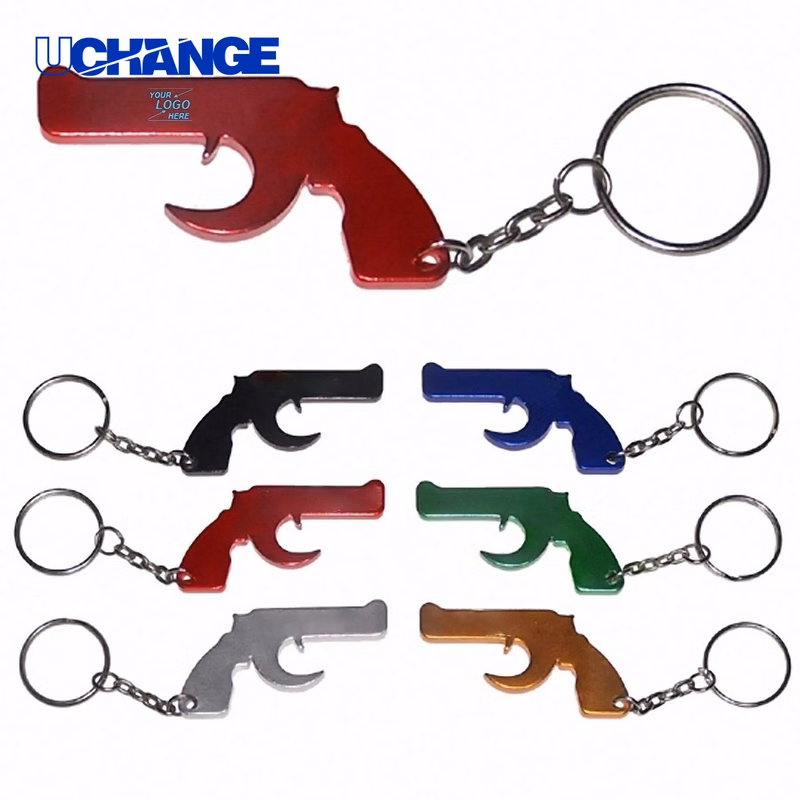 Gun Shape Bottle Opener Keychain Novelty Bar Tool for Promotions