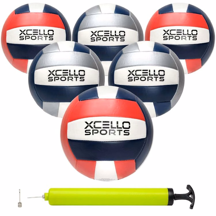 Volleyballs - Gray and Red Official Size 8.5"