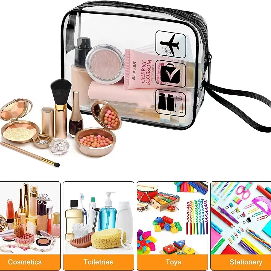 Transprant Travel Makeup Bag 1