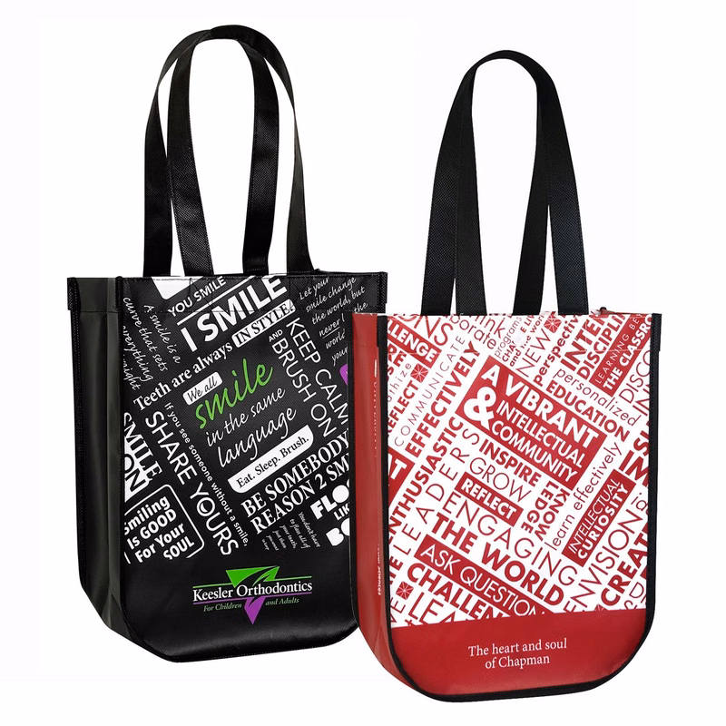 Custom Stylish Round Cornered Laminated Promotional Bag9"x12"x4.5"
