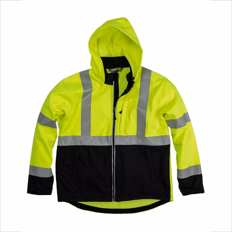 BERNE® Men's Hi-Vis Class 3 Hooded Soft Shell Jacket