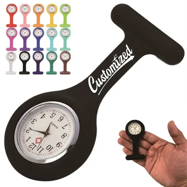 Custom Silicone Nurse Fob Watch with Safety Pin Clip — Healthcare Worker Gift 1