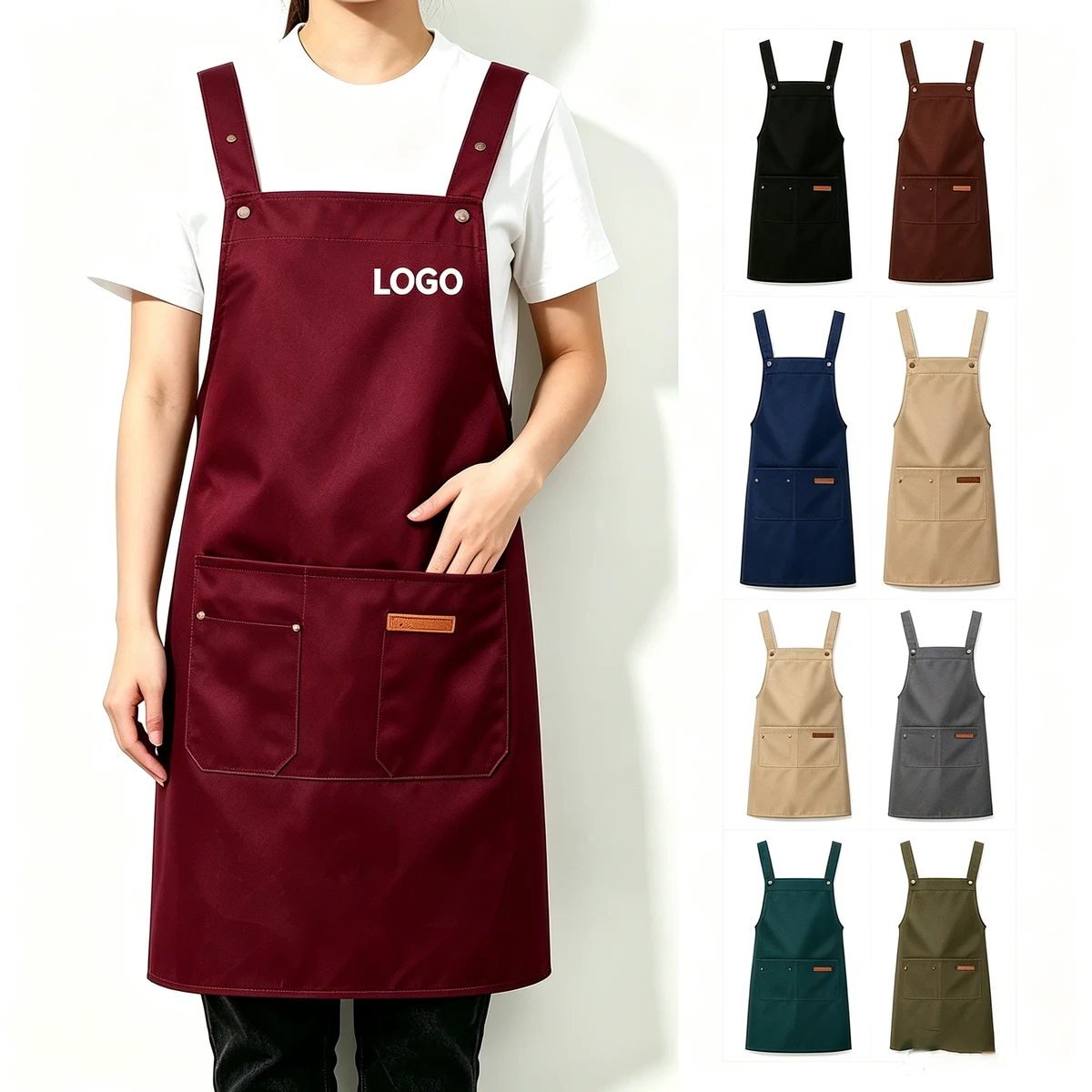 Waterproof Canvas Apron with Shoulder Strap 1