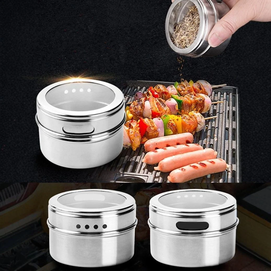Stainless Steel Magnetic Spice Jar with Sift or Pour 1