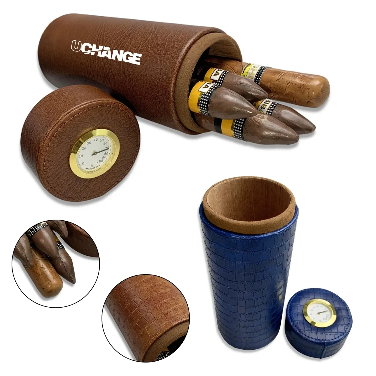 Travel Cedar Cigar Humidor Tube With Hygrometer 1