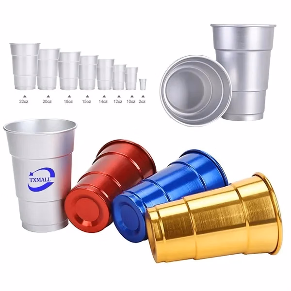 Custom 16 oz Aluminum Beer Mug with Curled Edge — Corporate Bar & Beverage Gift