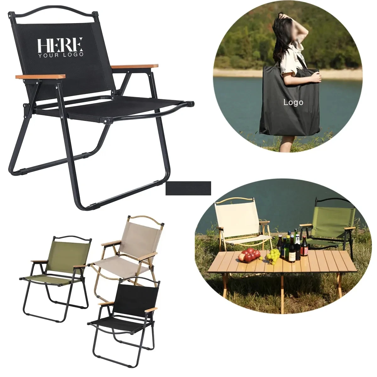 Folding Outdoor Camping Chairs with handle and storage bag 1
