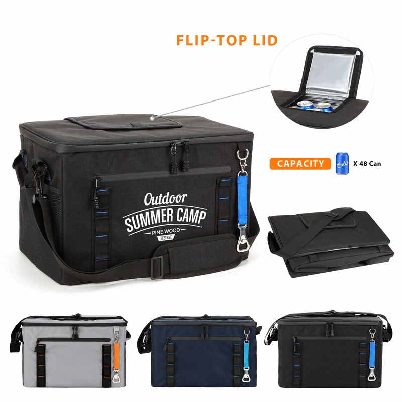 Extra-Large 48-Can Collapsible Insulated Cooler Chest W/ Bottle Opener