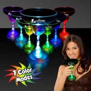 10 oz. Light Up Flashing MultiColor LED Glow Margarita Glass 1