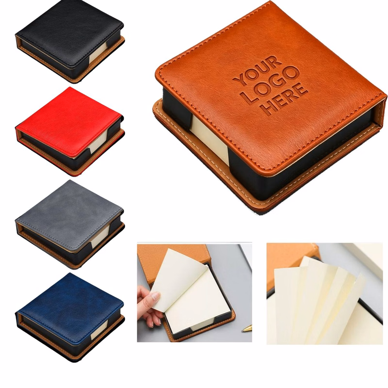 Desktop Sticky Note Box With Stitched Edges