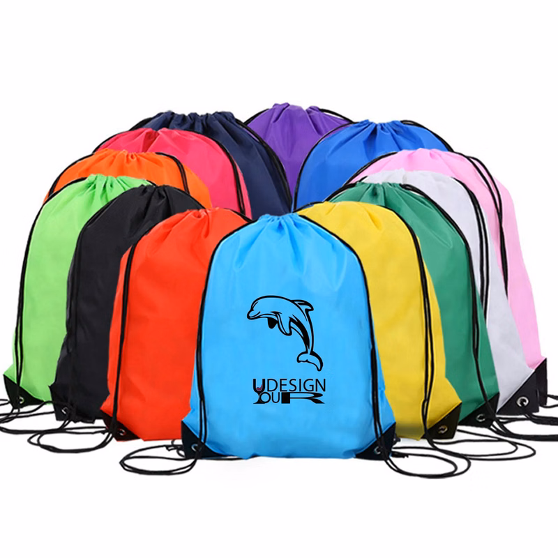 210D Polyester Drawstring Bag Backpack