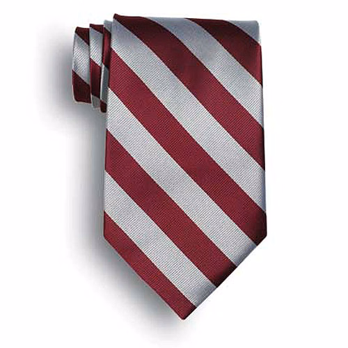 School Stripes Tie - Maroon/Gray