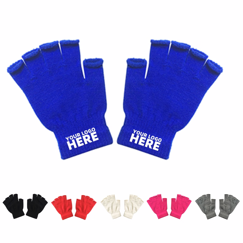 Half Finger Winter Knitted Gloves For Kids
