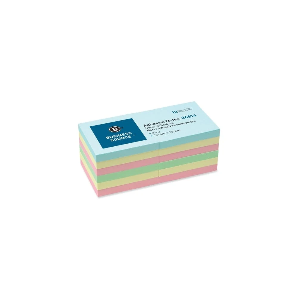 Adhesive Notes - 3" x 3" Assorted Pastel Colors 1