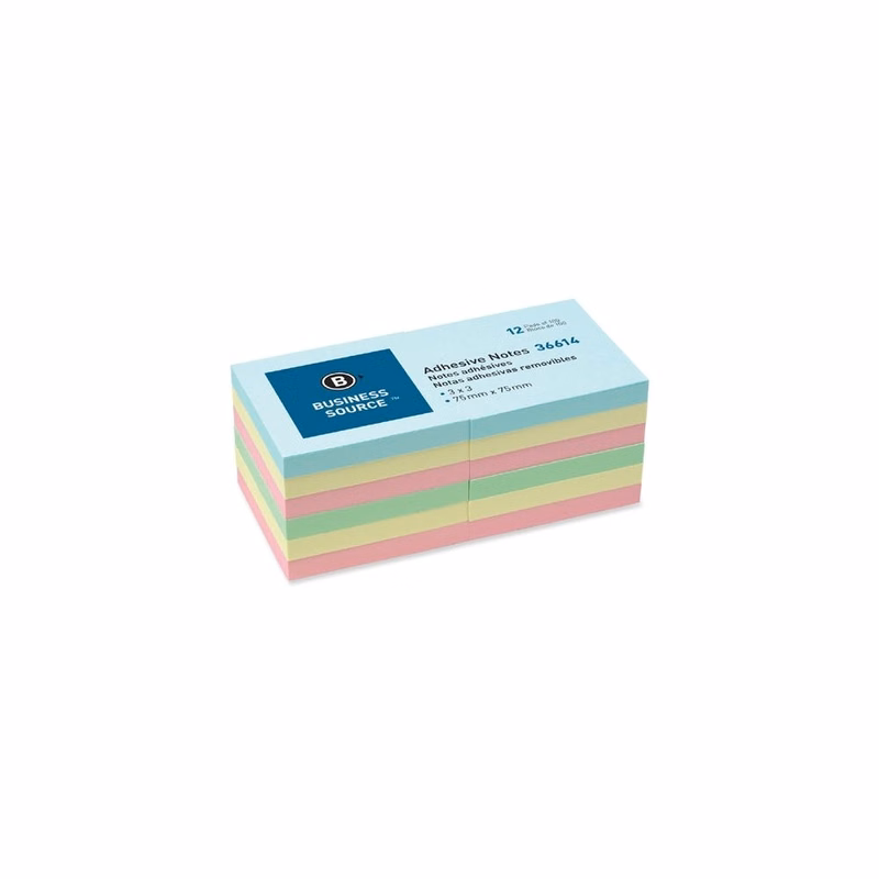 Adhesive Notes - 3" x 3" Assorted Pastel Colors