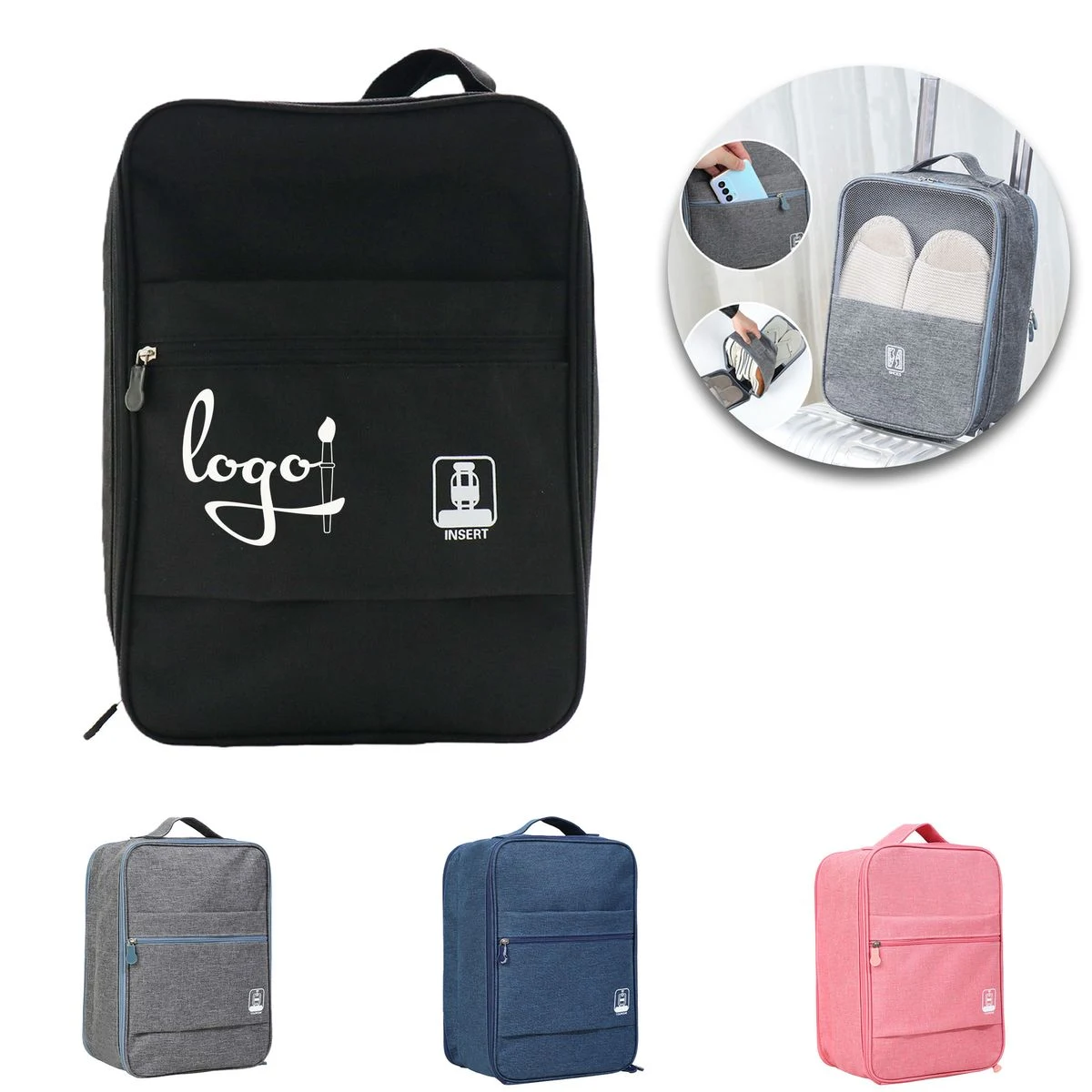 Hangable Suitcase Folding Shoe Bag 1