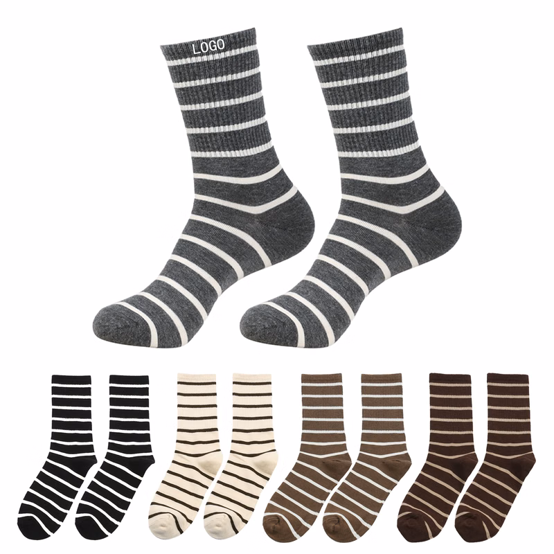 Cotton Sports Basketball Striped Mid-Tube Socks