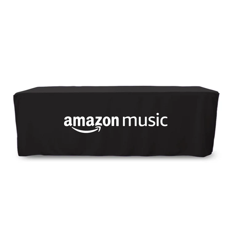 8 ft. Fitted PolyKnit™ Table Cover (WHITE LOGO ONLY) 1