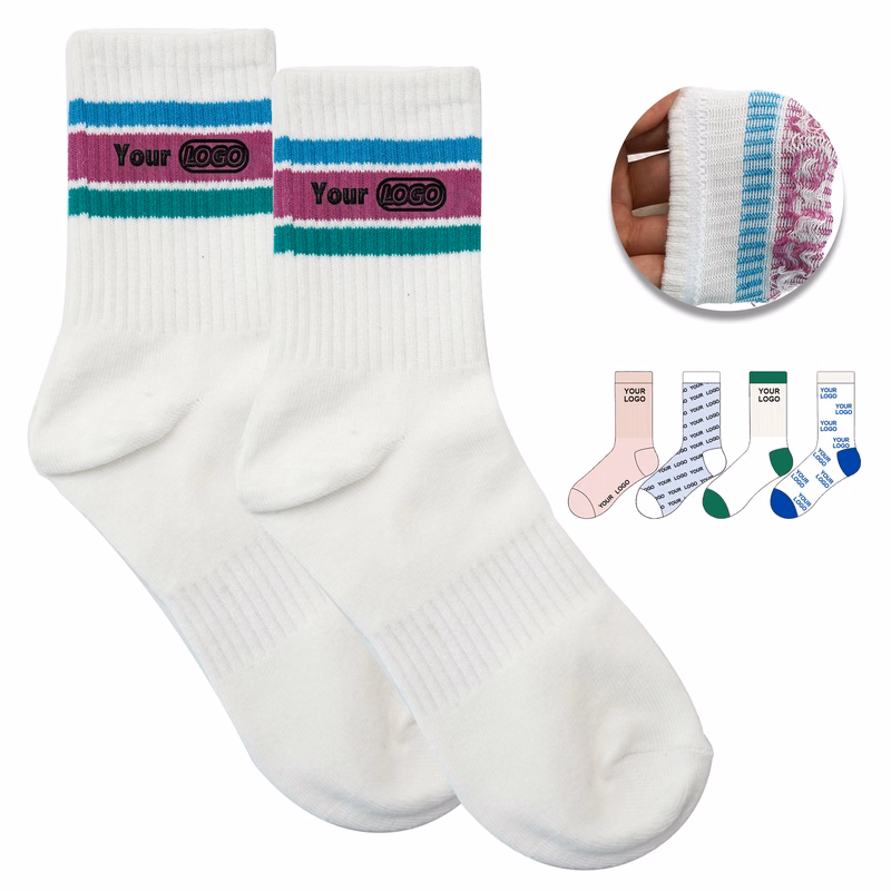 Custom Cotton Socks with Striped Design