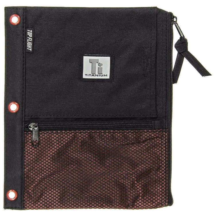 Zipper Pencil Pouch w/ 4 Pockets Assorted