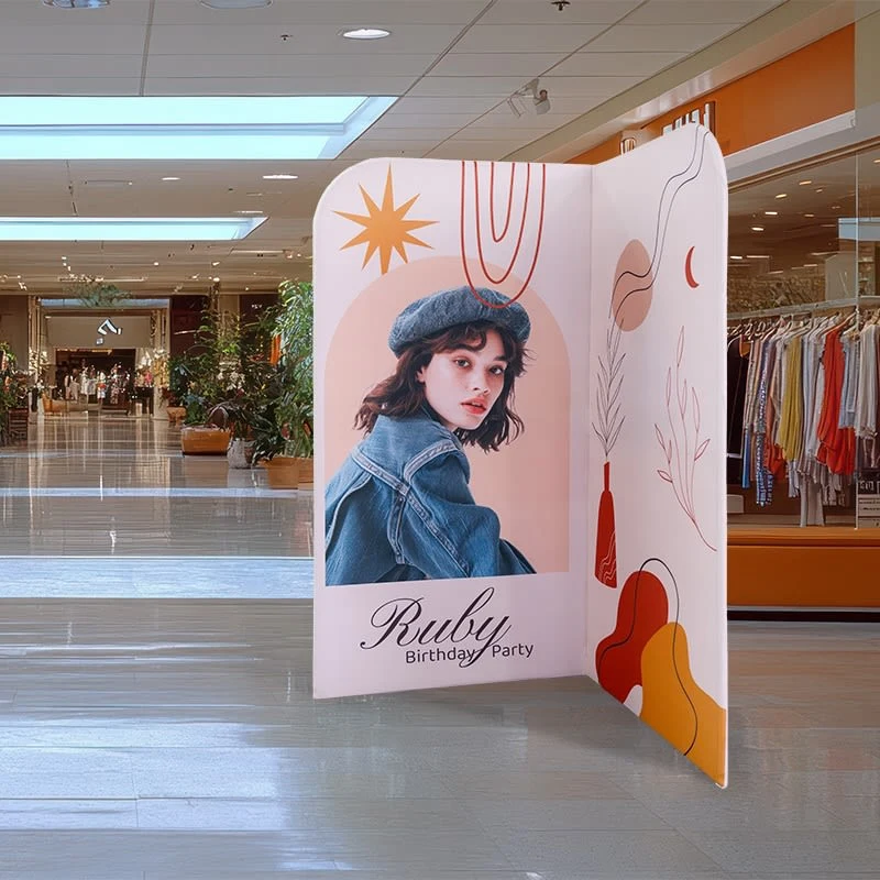 L Shaped Fabric Banner Stand (Round Corners) 1