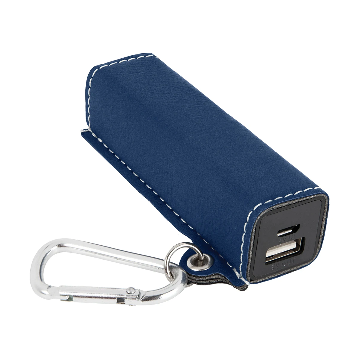 Blue/Silver Leatherette 2200mAh Power Bank w/USB Cord 1