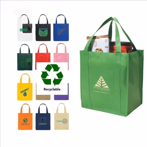 Non-Woven Fabric Reinforced Shopping Environmentally Bag for Work, School and Travel