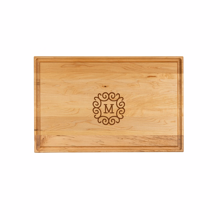 Large Thick Maple Cutting Board with Juice Groove 17"x11"x1"