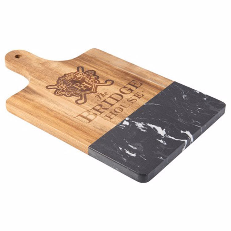 Black Marble And Wood Cutting Board