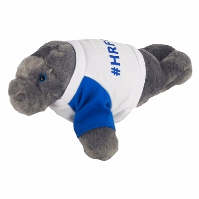 8" Manny Manatee with t-shirt and one color imprint