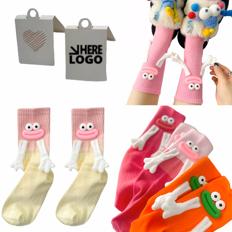 Trendy Cute Candy Ugly Big Mouth Magnetic Mid Calf Socks