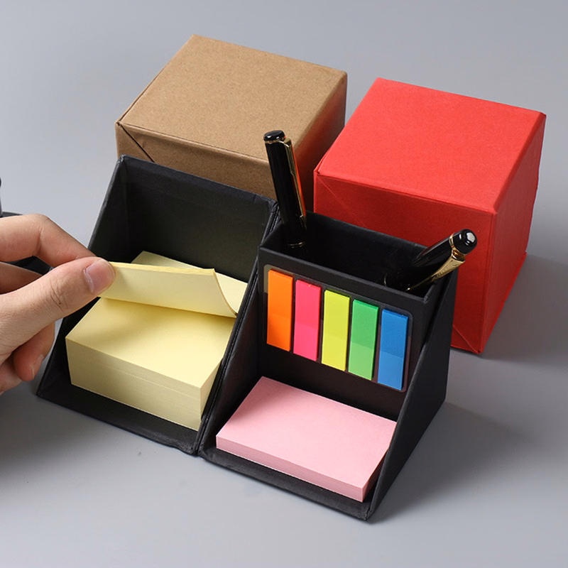 Cubic Box Packing Sticky Notes Pen Holder
