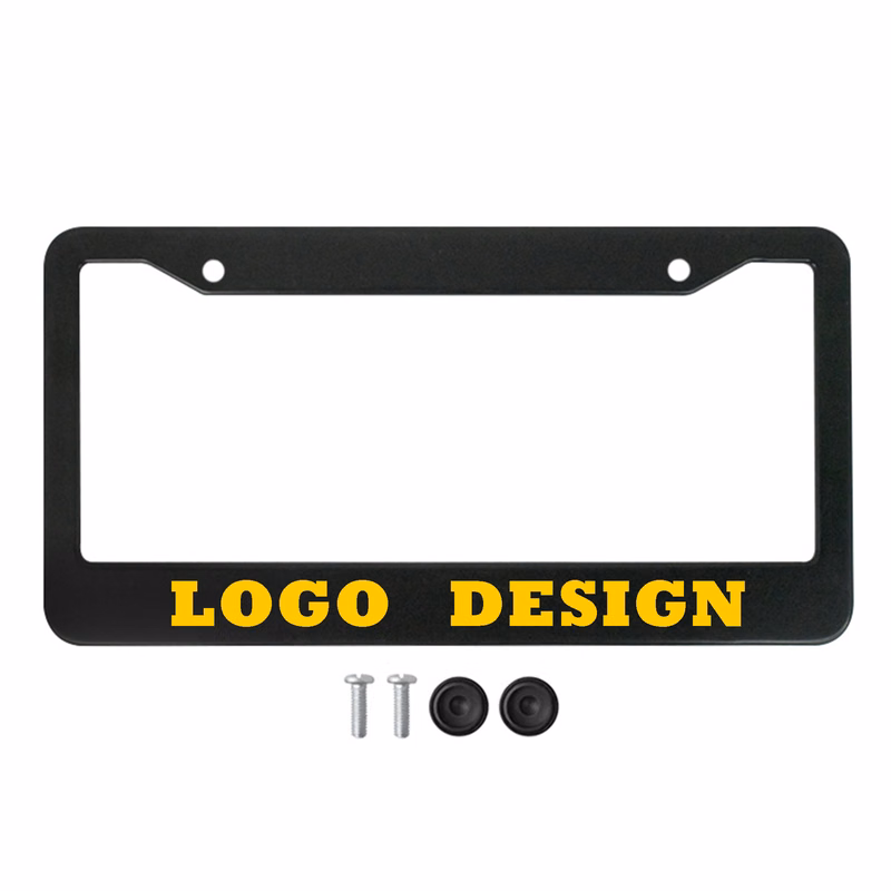Matte Black License Plate Frame - With Screws