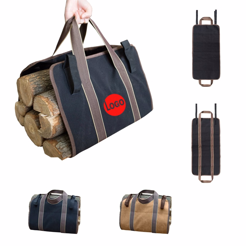 Waxed Canvas Firewood Bag Carrier