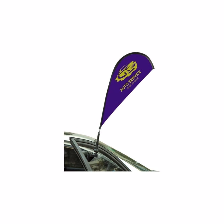 33" Stationary Teardrop Car Window Flag-1 Side Imprint