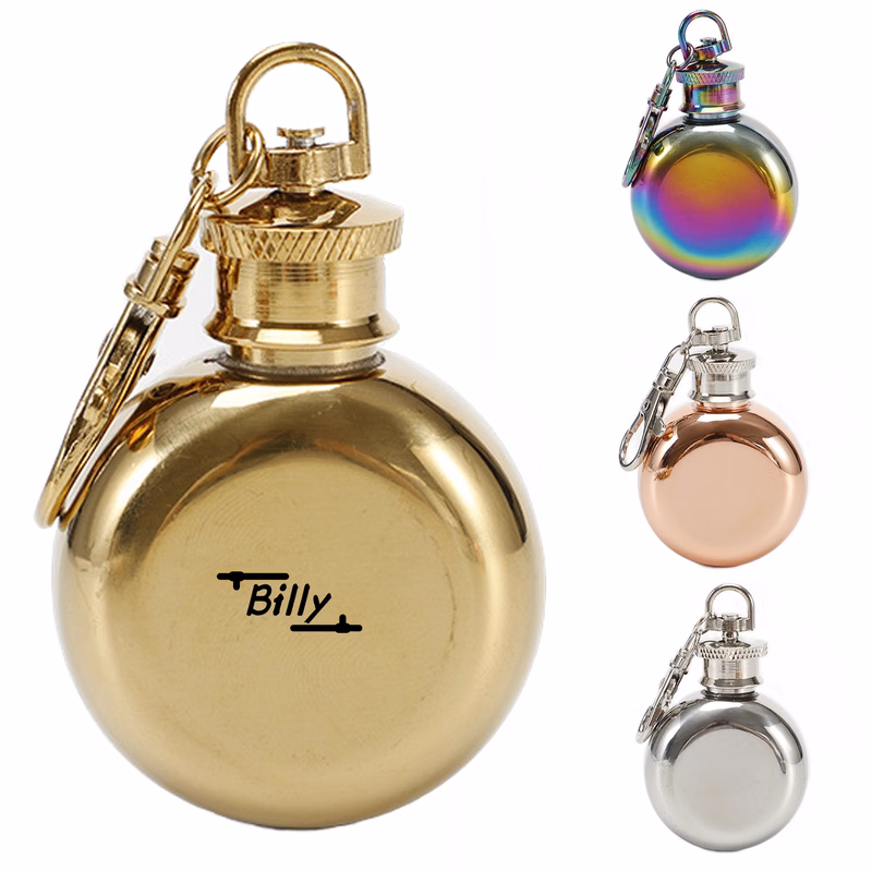 28ml Hip Flask with Keychains