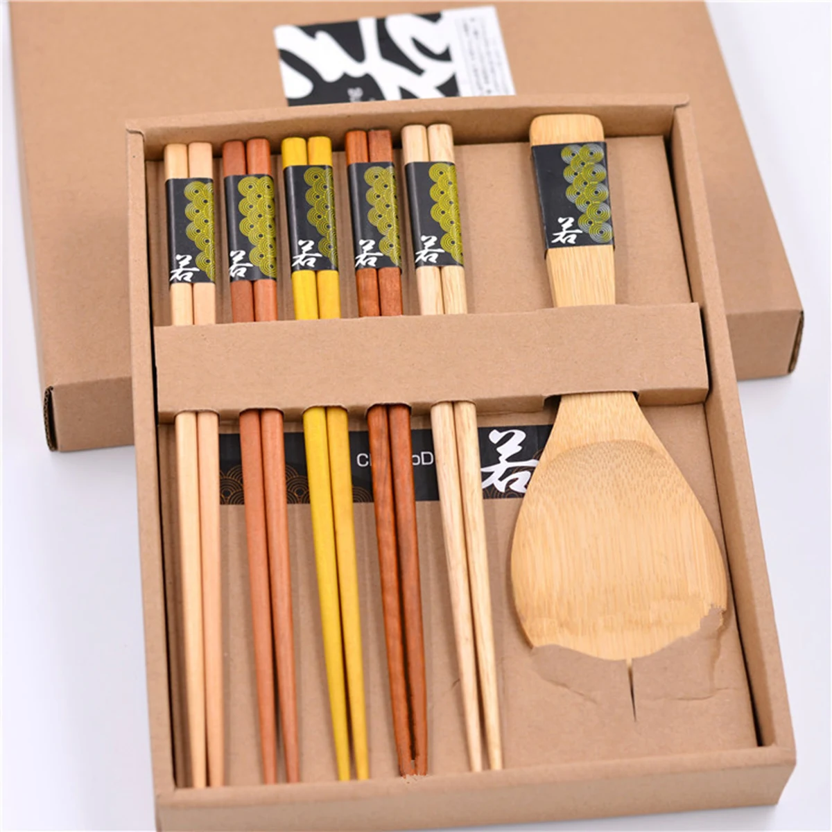 Wooden Chopstick And Spoon Set 1