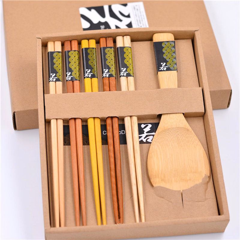 Wooden Chopstick And Spoon Set