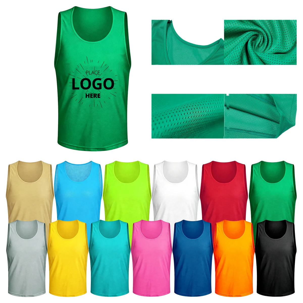 Tank Tops Lightweight Breathable Crewneck Pinnies Scrimmage Vests Soccer Pennies Sports 1