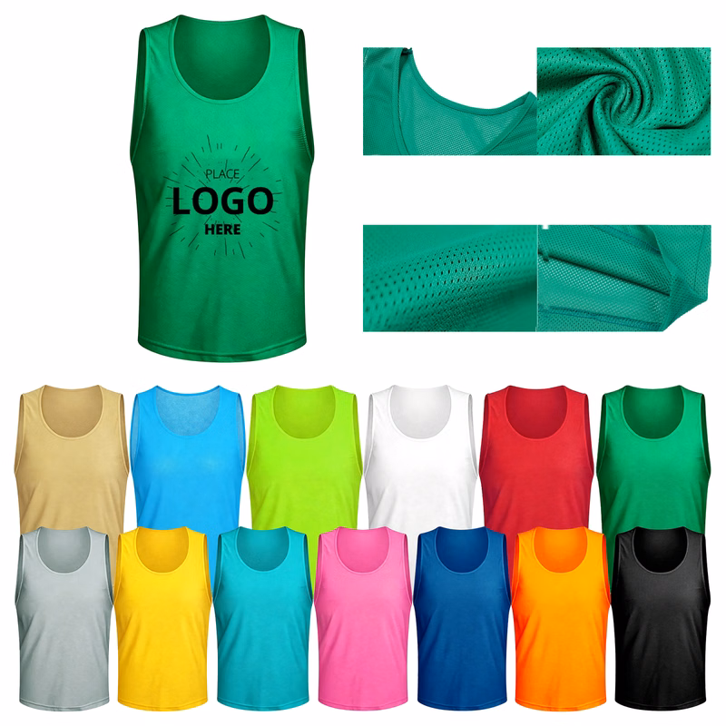 Tank Tops Lightweight Breathable Crewneck Pinnies Scrimmage Vests Soccer Pennies Sports