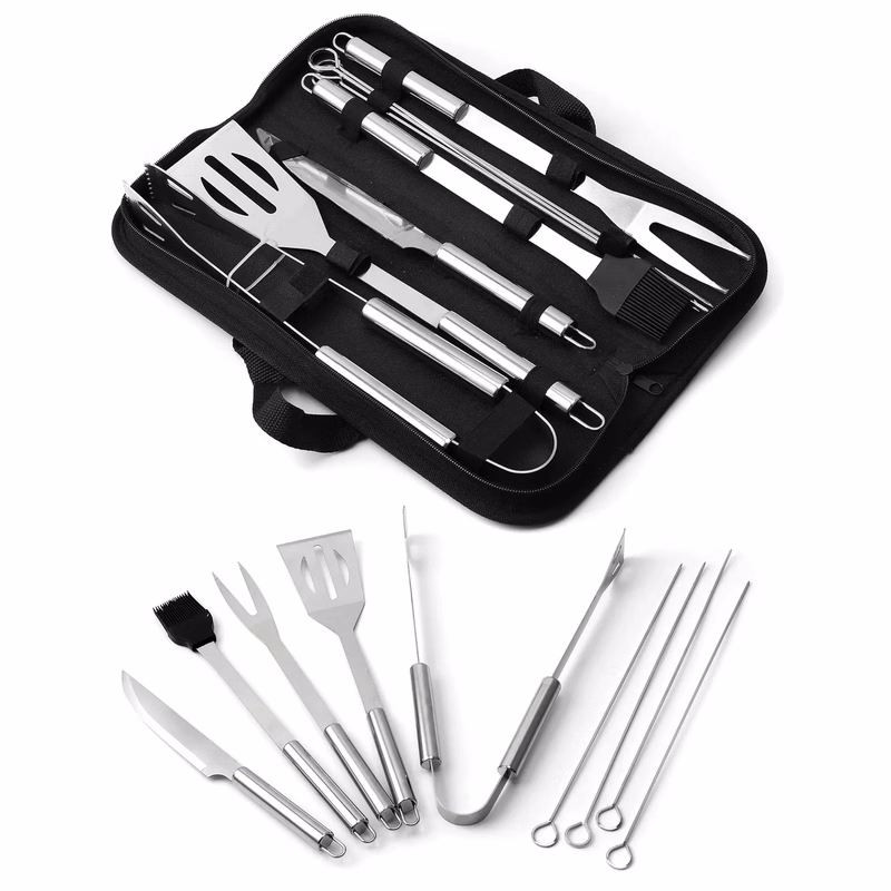 Stainless Steel Barbeque Tool Set With Carry Bag