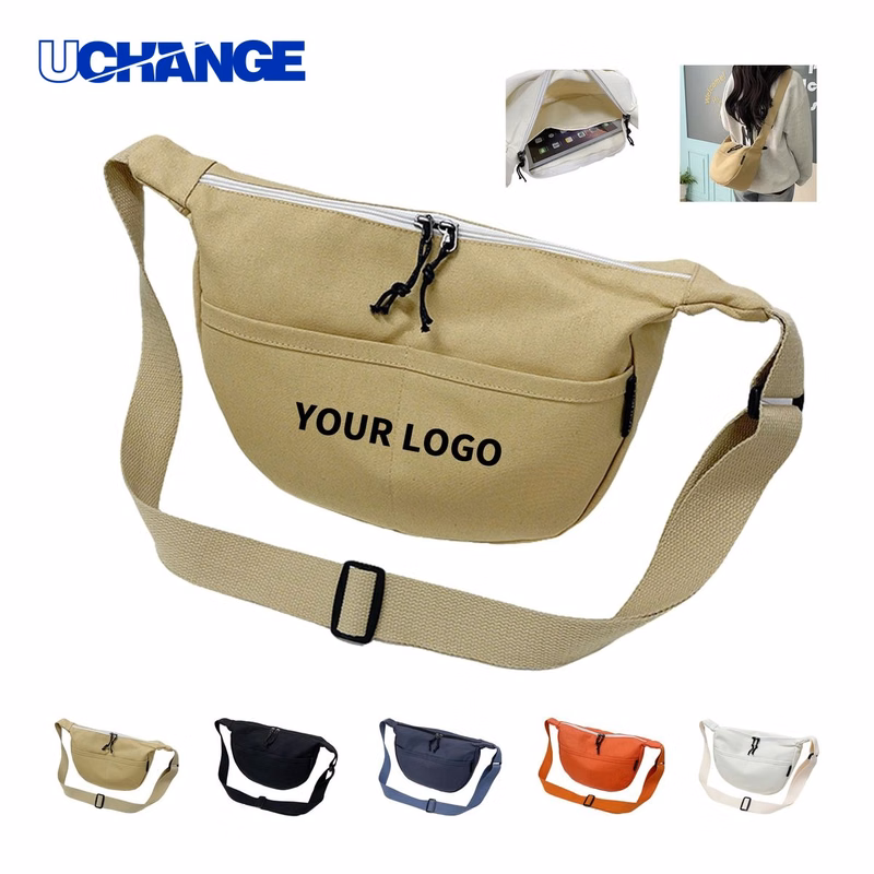 Canvas Crossbody Messenger Bag Organizer with Zipper Opening 8.6 x 11.8 x 4.3 Inches