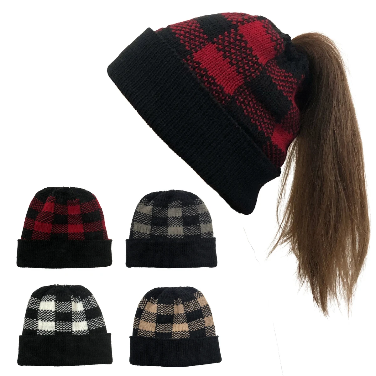 Knit Beanie Tail Cap 1