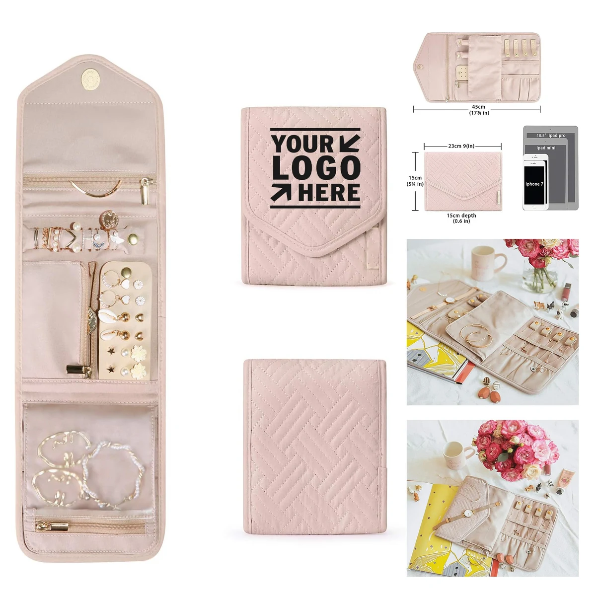 Journey-Rings Foldable Roll Travel Jewelry Organizer Case 1