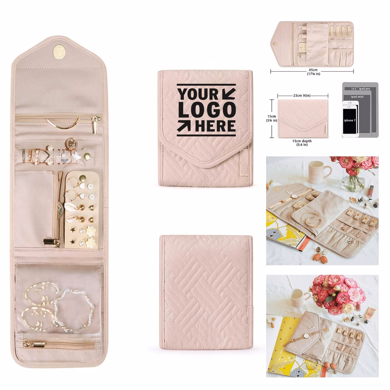 Journey-Rings Foldable Roll Travel Jewelry Organizer Case