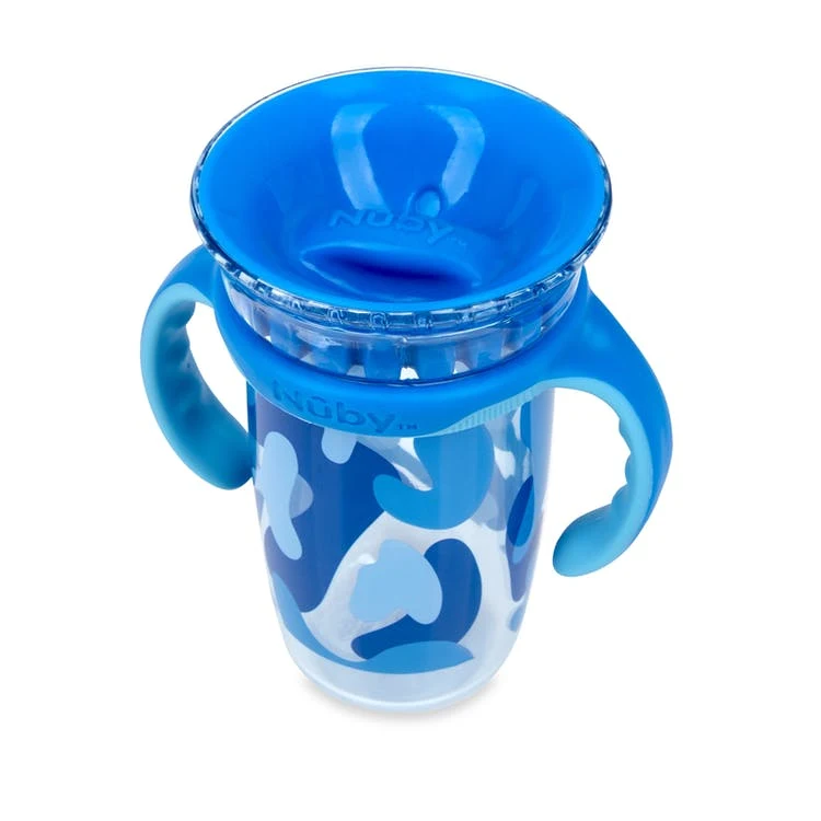 Nuby 2 Stage Drinking Cups - 360 Edge Rim Blue 1