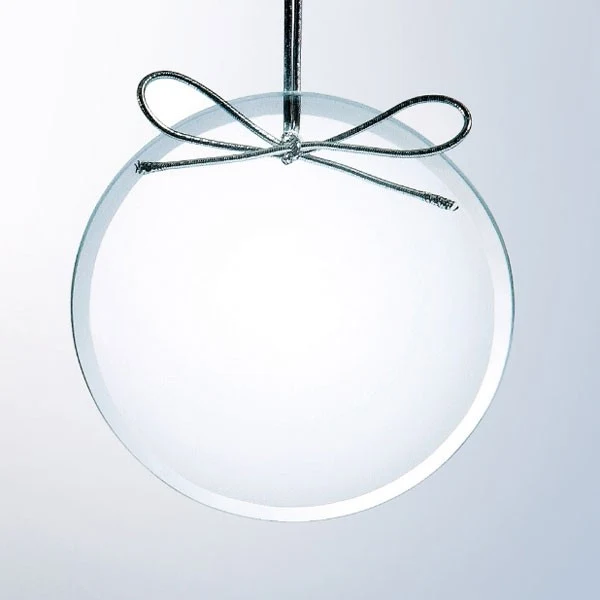 Beveled Clear Glass Ornament - Round 1