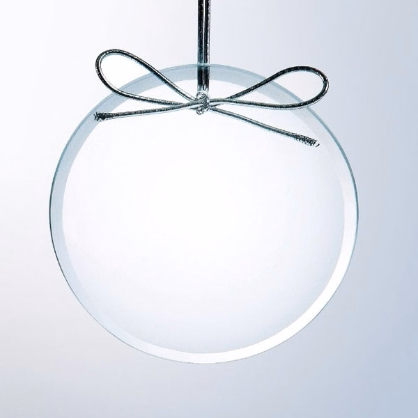 Beveled Clear Glass Ornament - Round